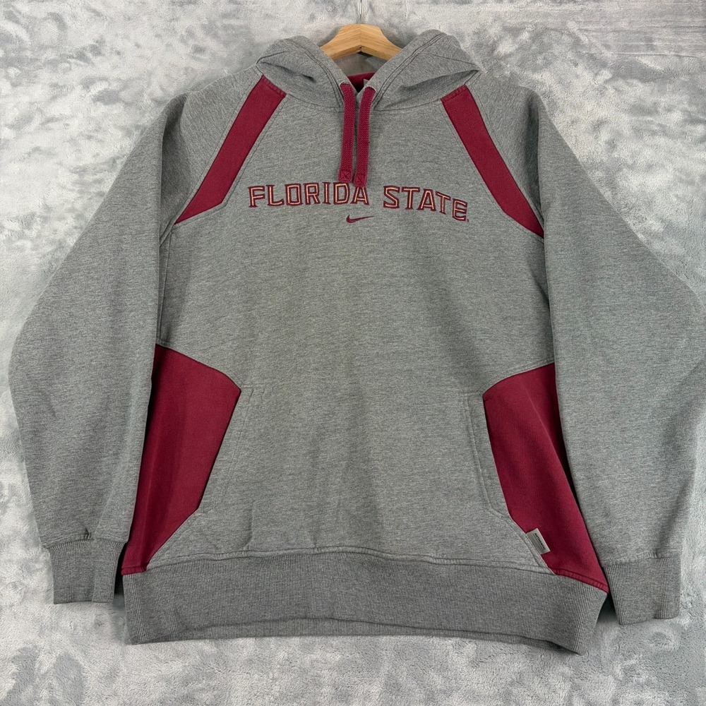 Vintage Florida State University Nike Center Swoosh Hoodie XL Seminoles FSU Y2K
